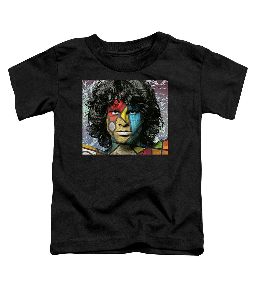 Jim Morrison Toddler T-Shirt featuring the painting Abstract Jim Morrison by Ally White