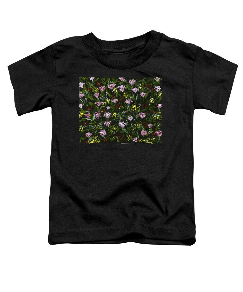 Flowers Toddler T-Shirt featuring the painting Afternoon garden by Alice Faber