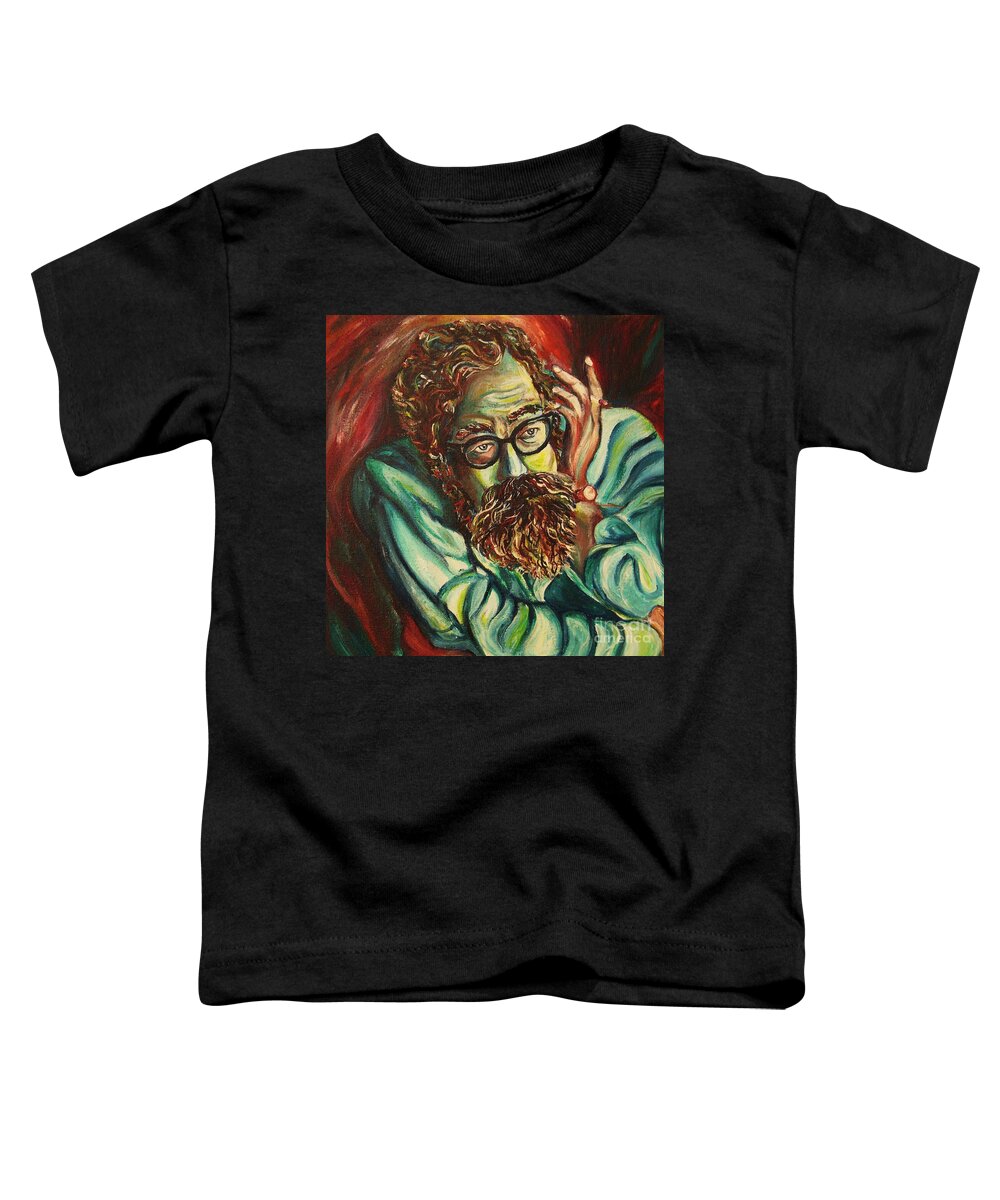 Allen Ginsberg Toddler T-Shirt featuring the painting Alan Ginsberg Poet Philosopher by Carole Spandau