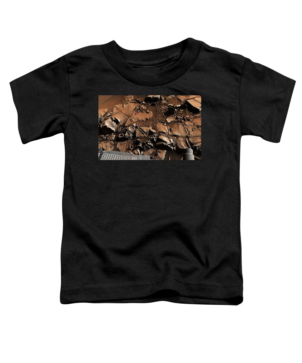 Curiosity Mars Rover Toddler T-Shirt featuring the photograph Alexander Hills bedrock in Mars by Weston Westmoreland