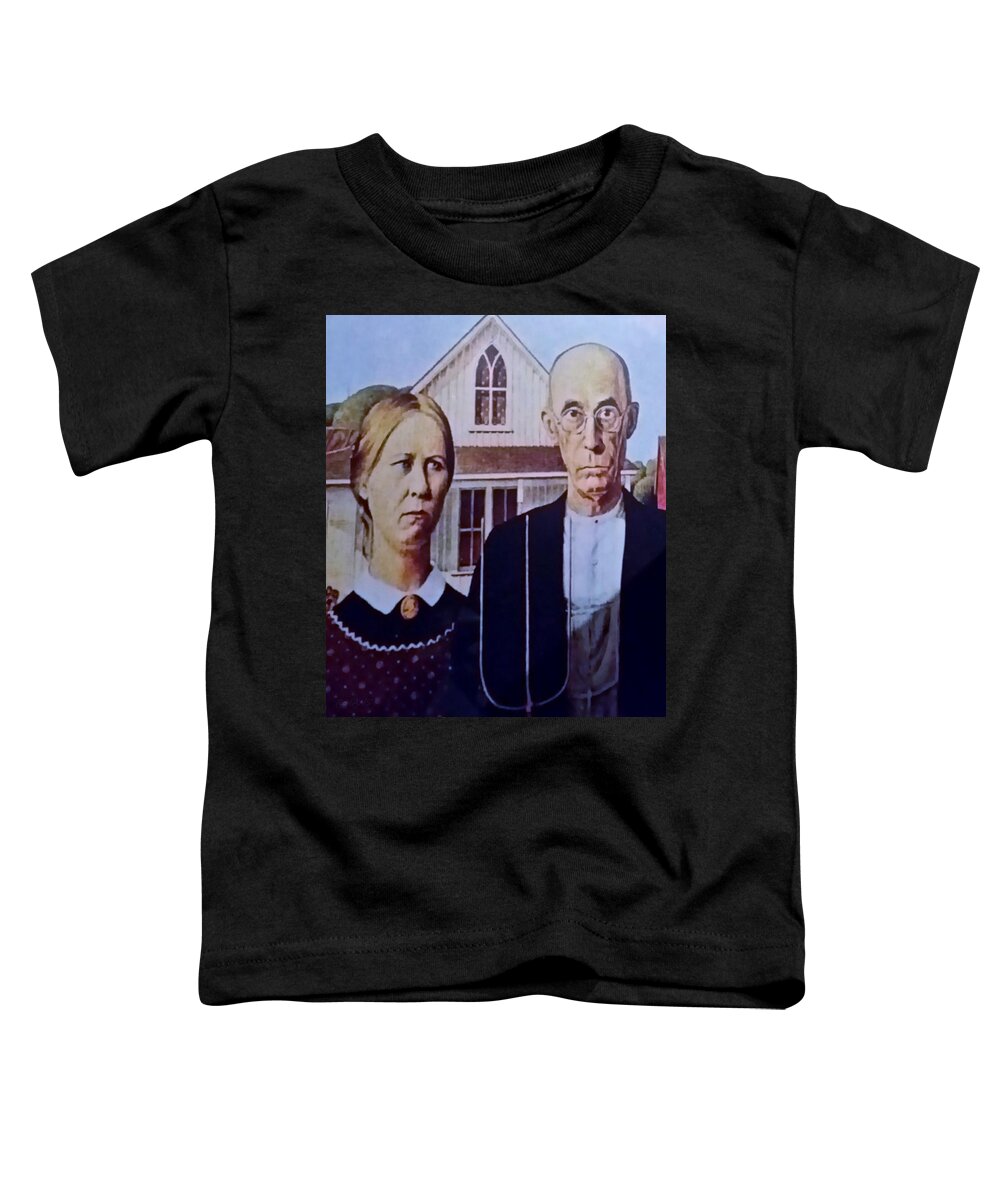 Americana Toddler T-Shirt featuring the photograph American Gothic by Rob Hans
