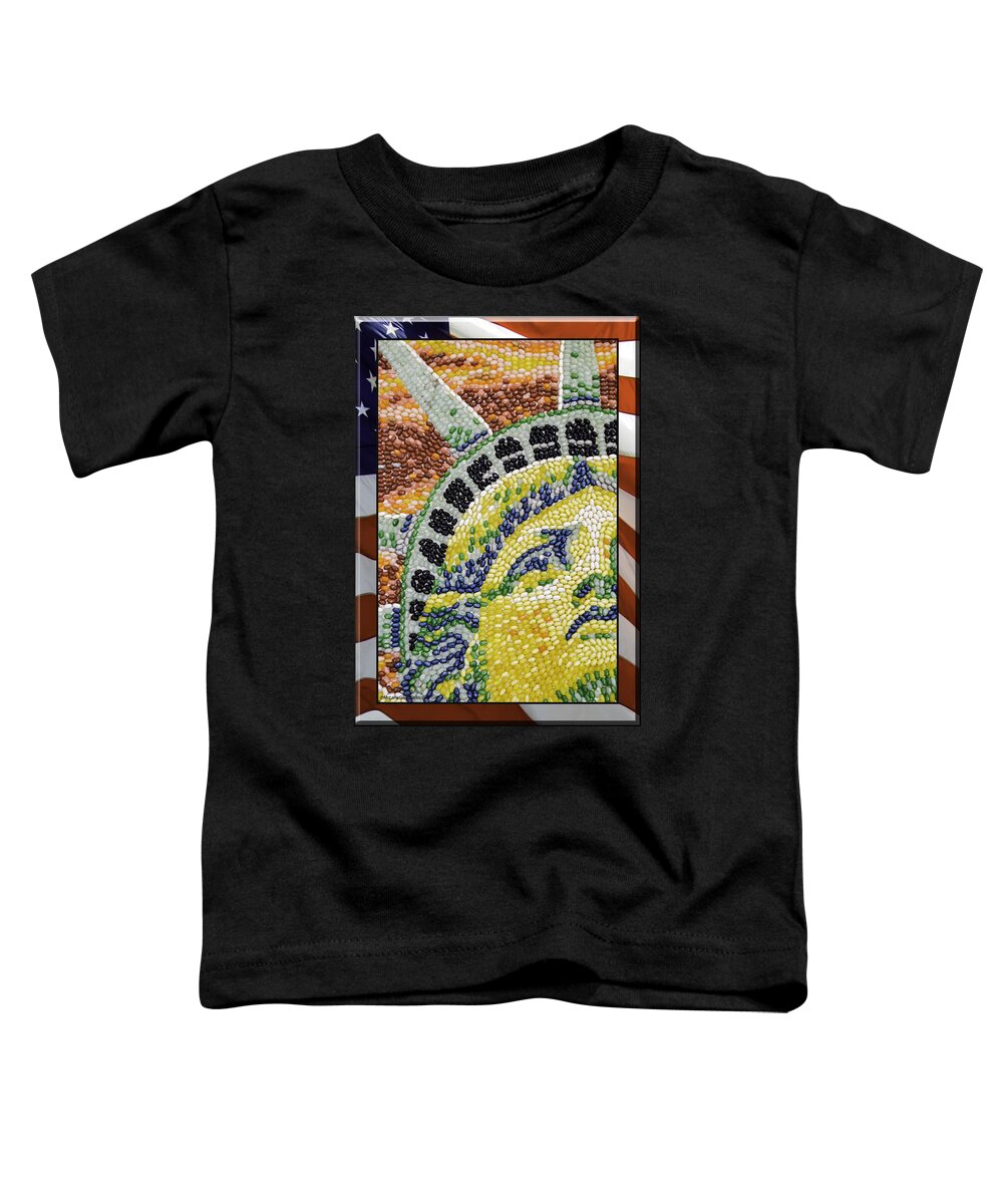 Usa Toddler T-Shirt featuring the photograph American Statue of Liberty Mosaic by LeeAnn McLaneGoetz McLaneGoetzStudioLLCcom