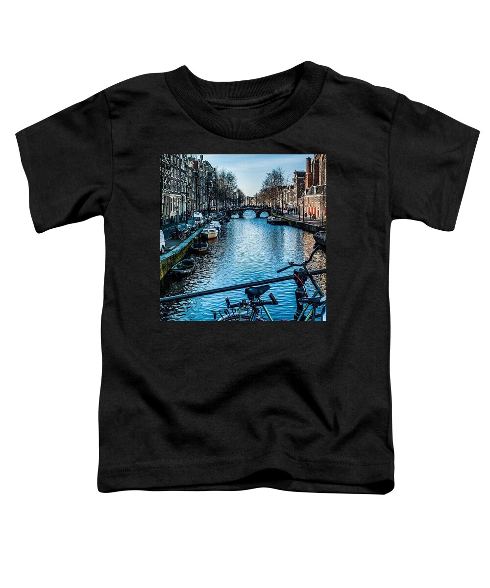 Canal Toddler T-Shirt featuring the photograph Amsterdam Canals by Aleck Cartwright