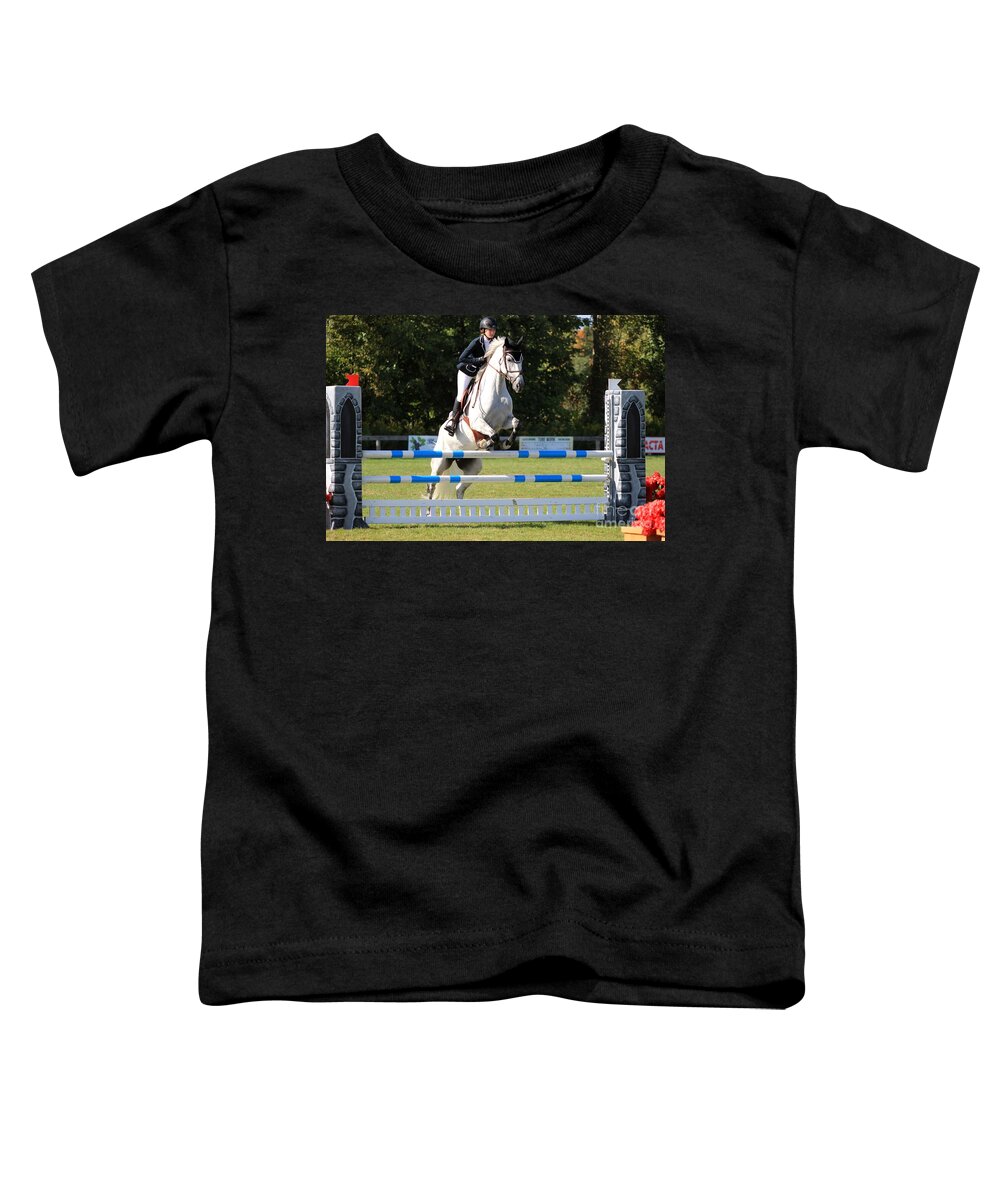 Horse Toddler T-Shirt featuring the photograph An-su-jumper45 by Janice Byer