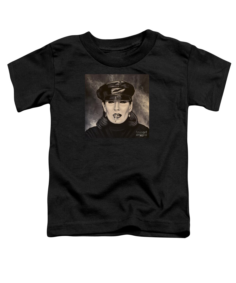 Anjelica Huston Toddler T-Shirt featuring the painting Anjelica Huston by Paul Meijering