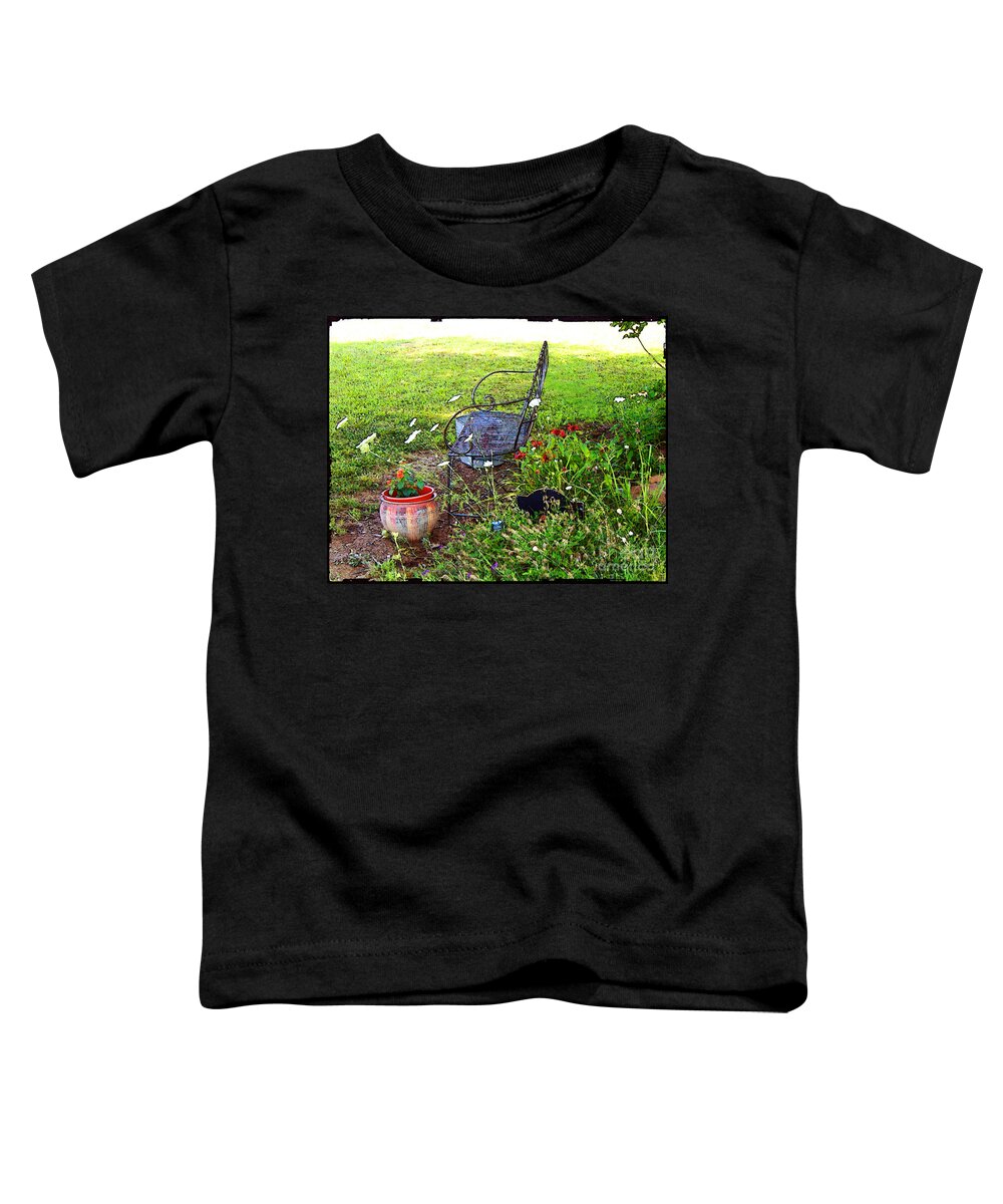 Garden Toddler T-Shirt featuring the photograph Anne's Bench by Lee Owenby