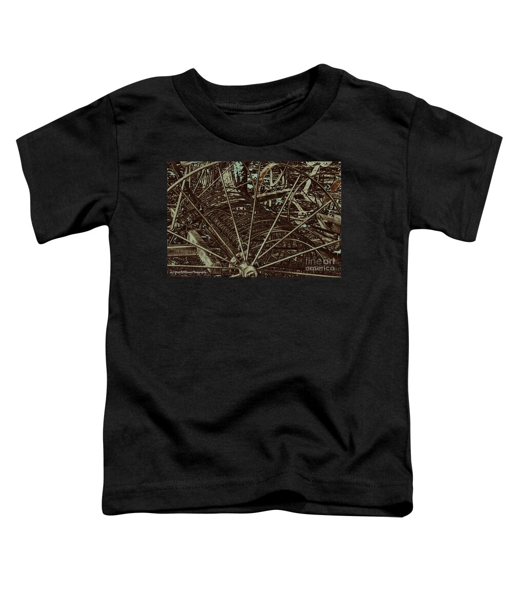 Farming Toddler T-Shirt featuring the photograph Antique Harvest Machine by Barbara Bowen