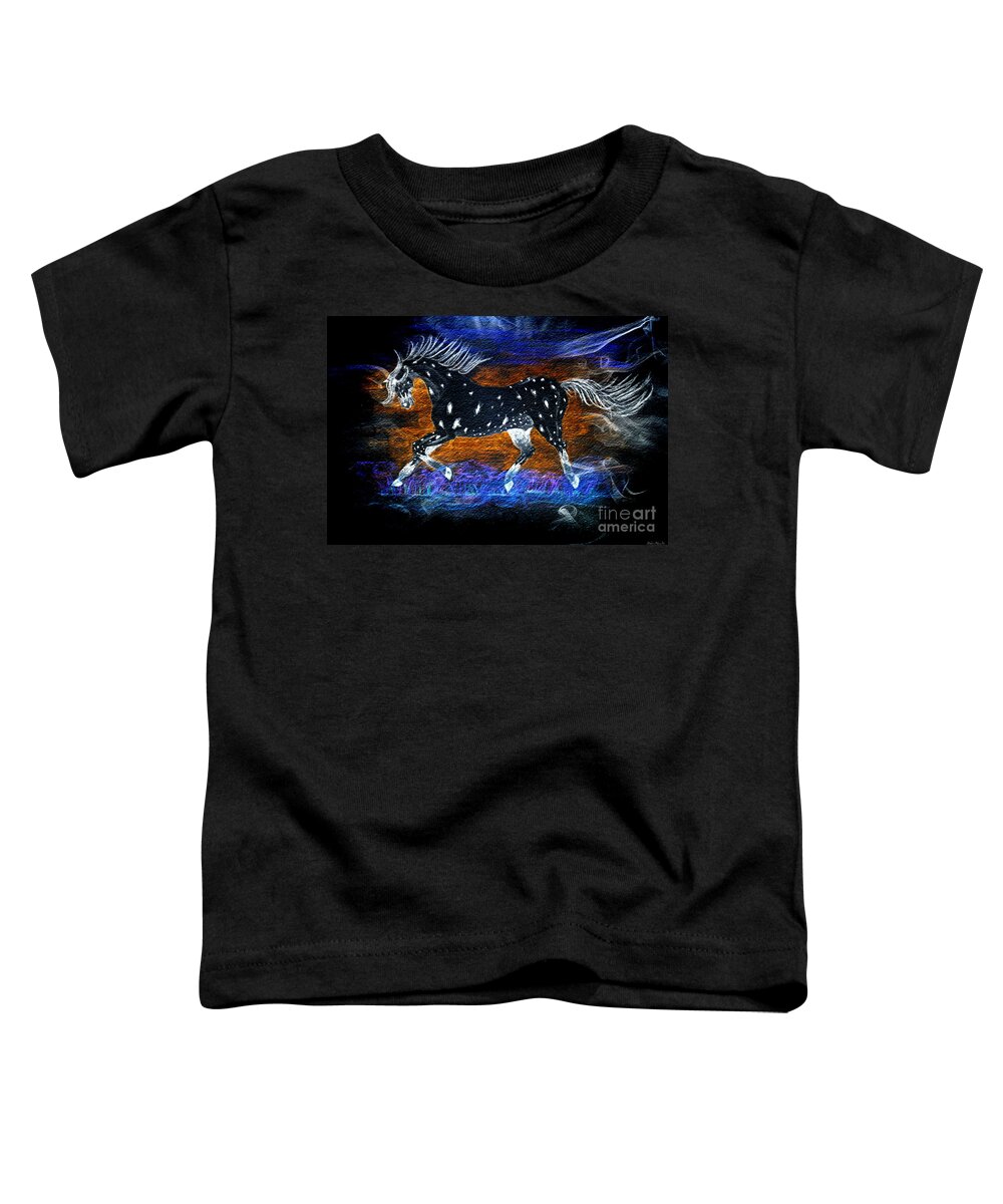 Nature Toddler T-Shirt featuring the photograph Appoloosa Night Runner by Debbie Portwood