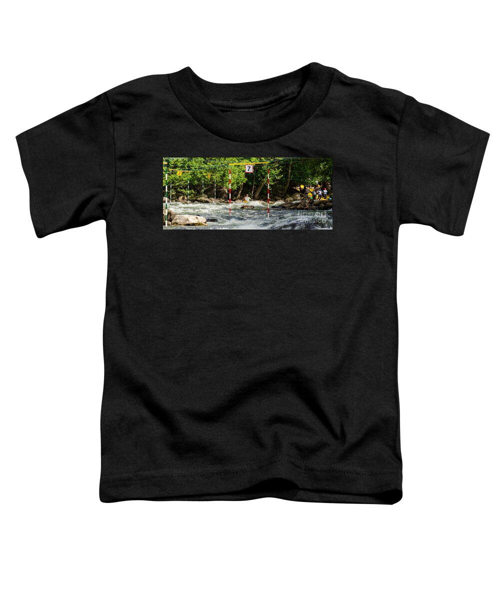 Outdoor Toddler T-Shirt featuring the photograph Aproaching the slalom gate by Les Palenik