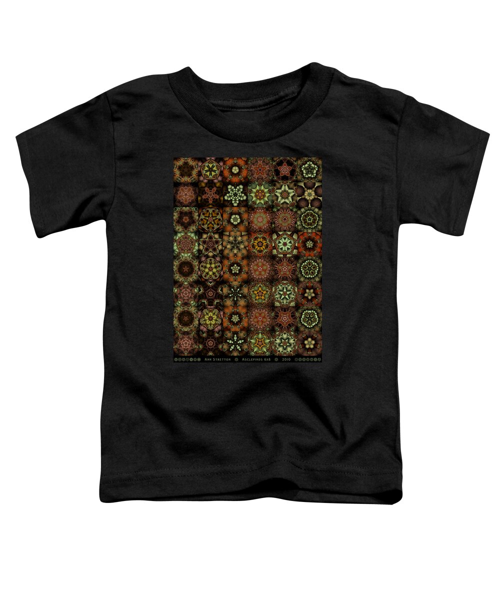 Brown Toddler T-Shirt featuring the digital art Asclepiads 6x8 by Ann Stretton
