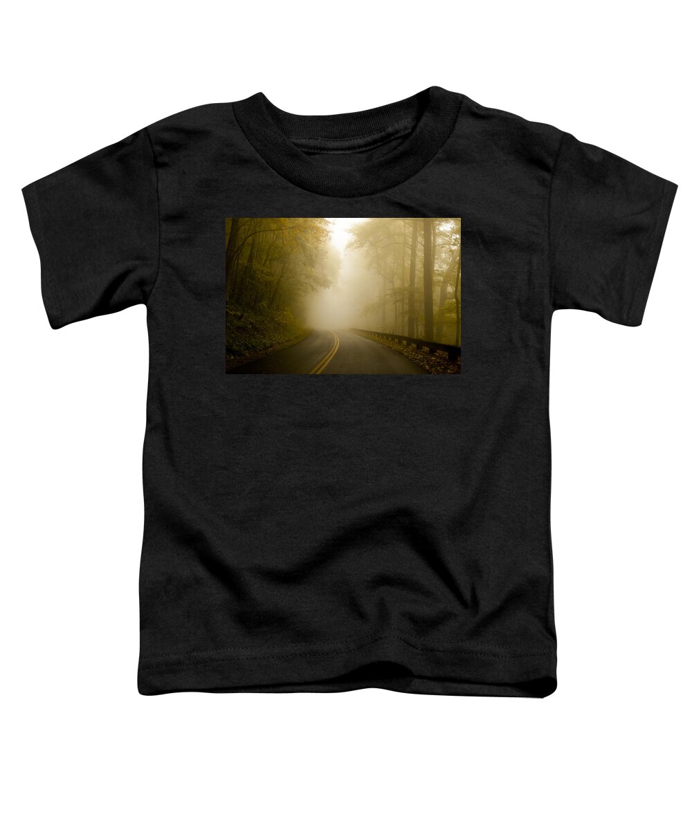 Autumn Mist Blue Ridge Parkway Toddler T-Shirt featuring the photograph Autumn Mist Blue Ridge Parkway by Terry DeLuco