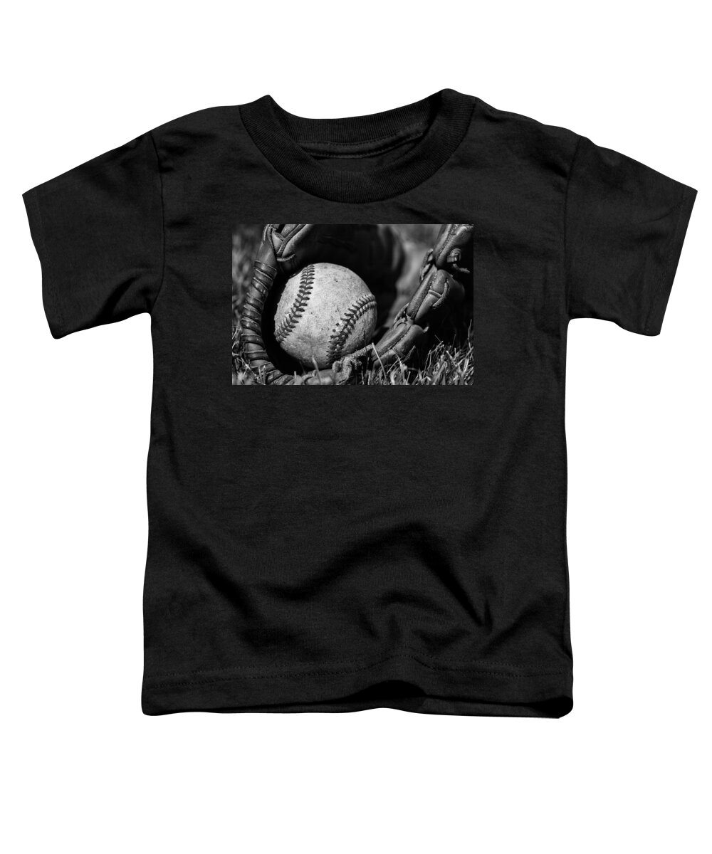 Stitches Toddler T-Shirt featuring the photograph Baseball Gear by Karol Livote