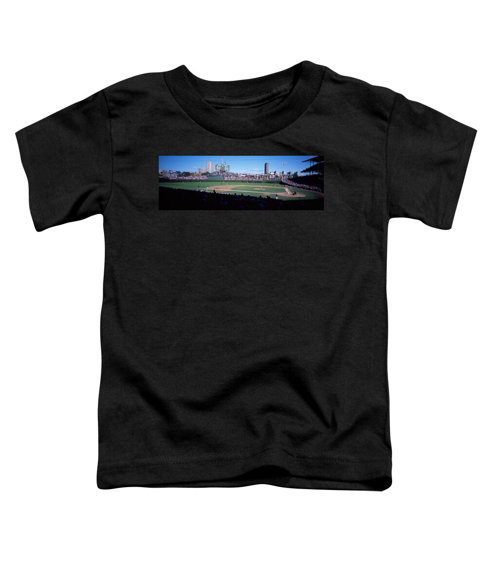 Photography Toddler T-Shirt featuring the photograph Baseball Match In Progress, Wrigley by Panoramic Images