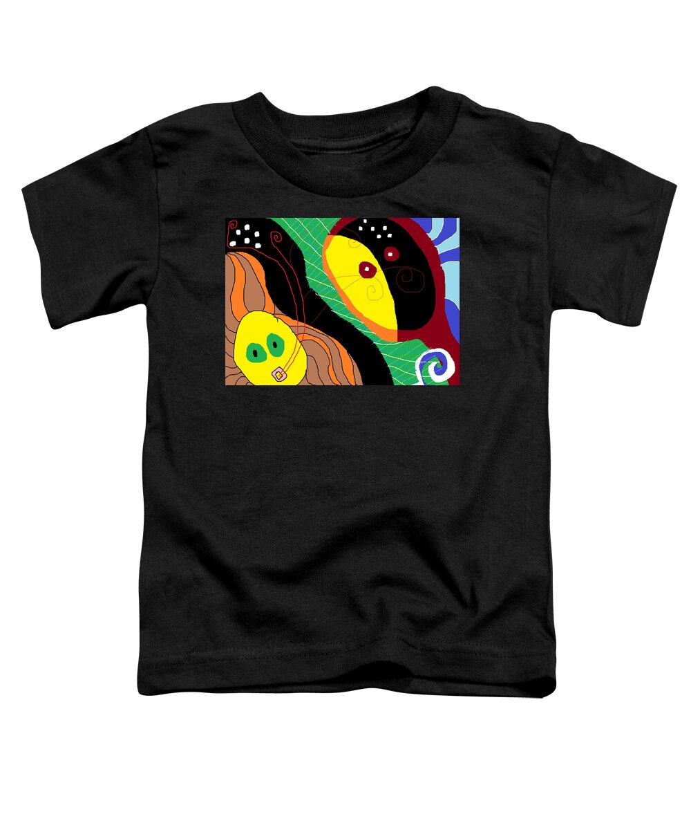 Dialogue Toddler T-Shirt featuring the painting Dialogos by Anita Dale Livaditis