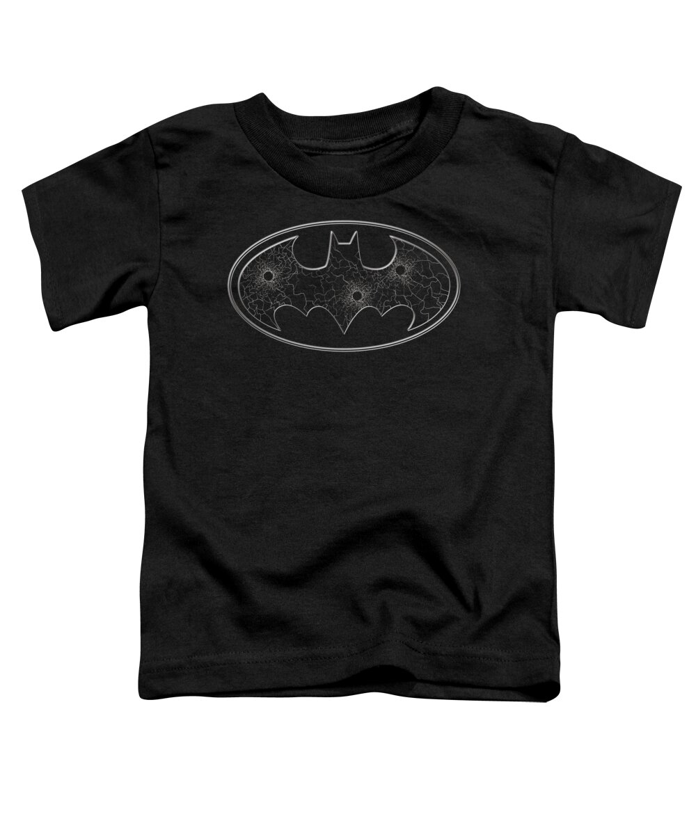 Batman Toddler T-Shirt featuring the digital art Batman - Glass Hole Logo by Brand A