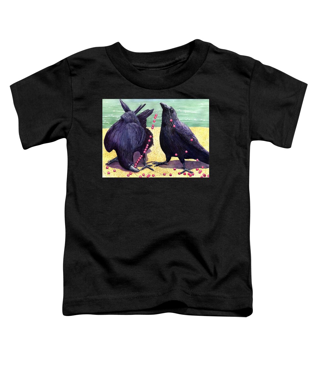 Raven Toddler T-Shirt featuring the painting Baubles by Catherine G McElroy