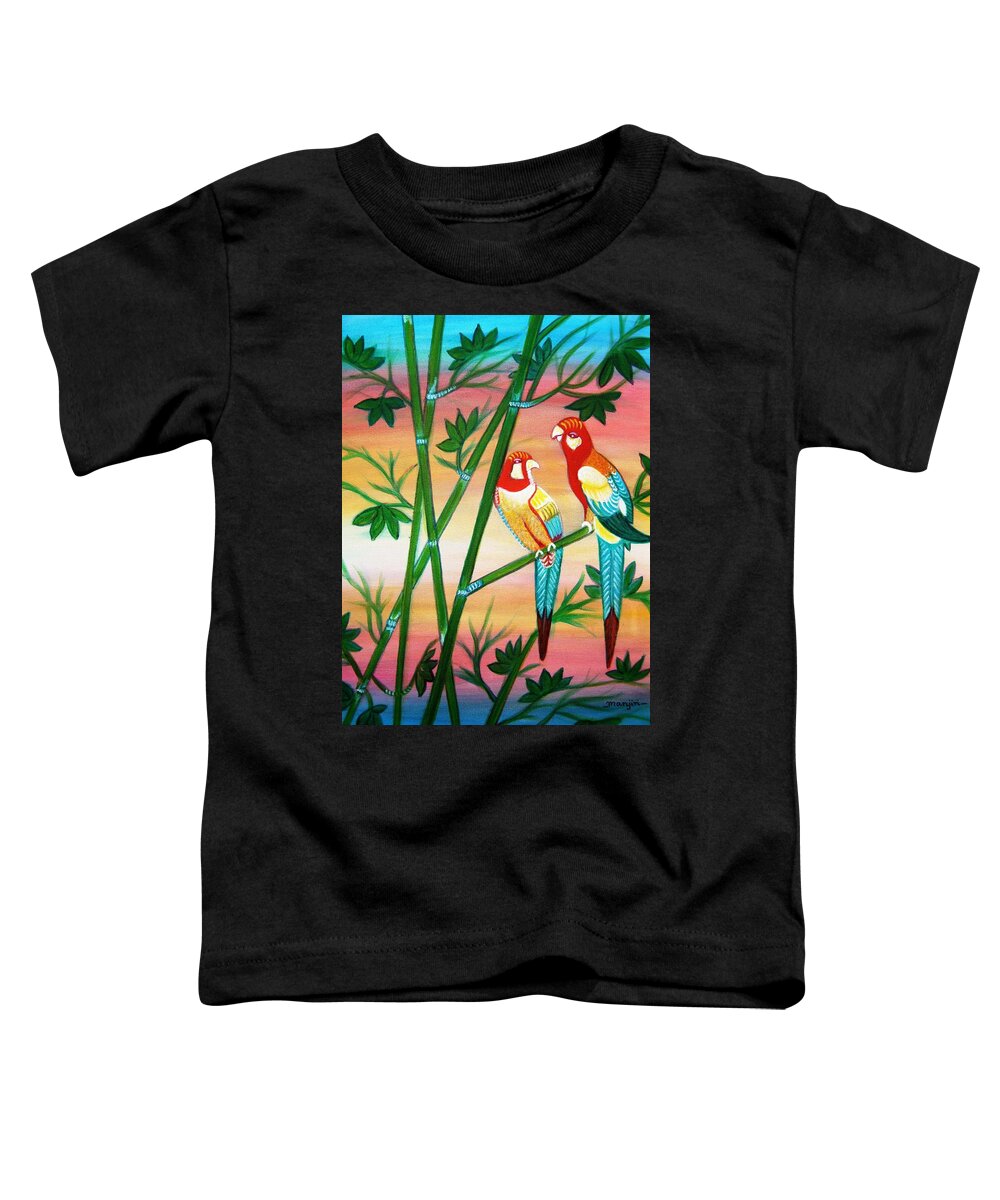 Birds Toddler T-Shirt featuring the painting Birds in Paradise by Manjiri Kanvinde