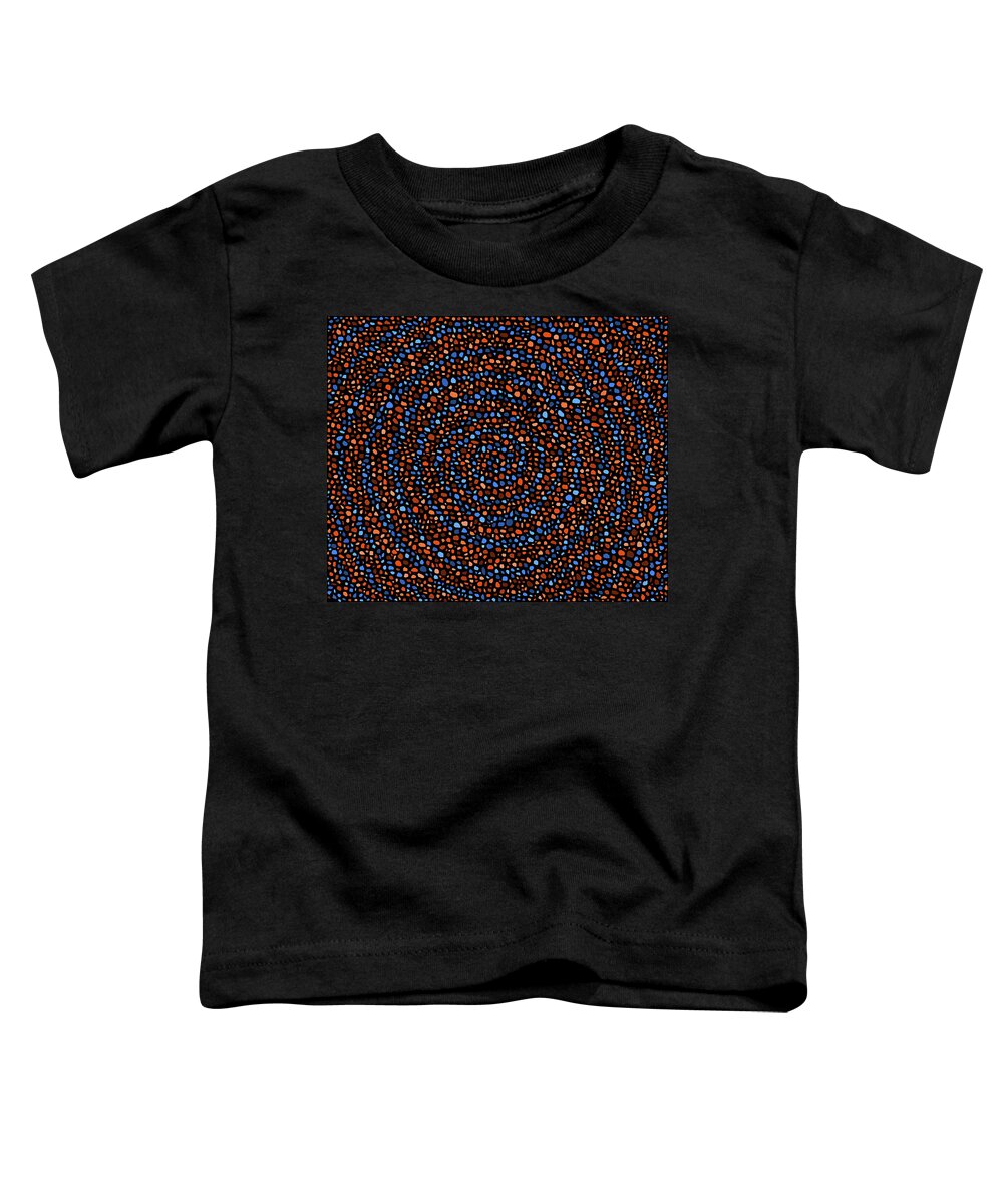 Blue Toddler T-Shirt featuring the digital art Blue and Orange Circles by Janice Dunbar