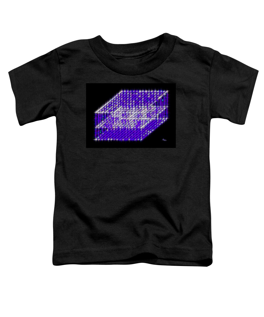 Blue Diamond Grid Toddler T-Shirt featuring the mixed media Blue Diamond Grid by Carl Hunter