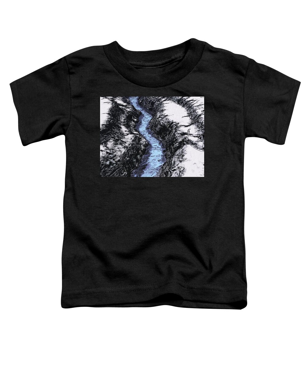 Water Toddler T-Shirt featuring the digital art Blue Water On Ice by Phil Perkins