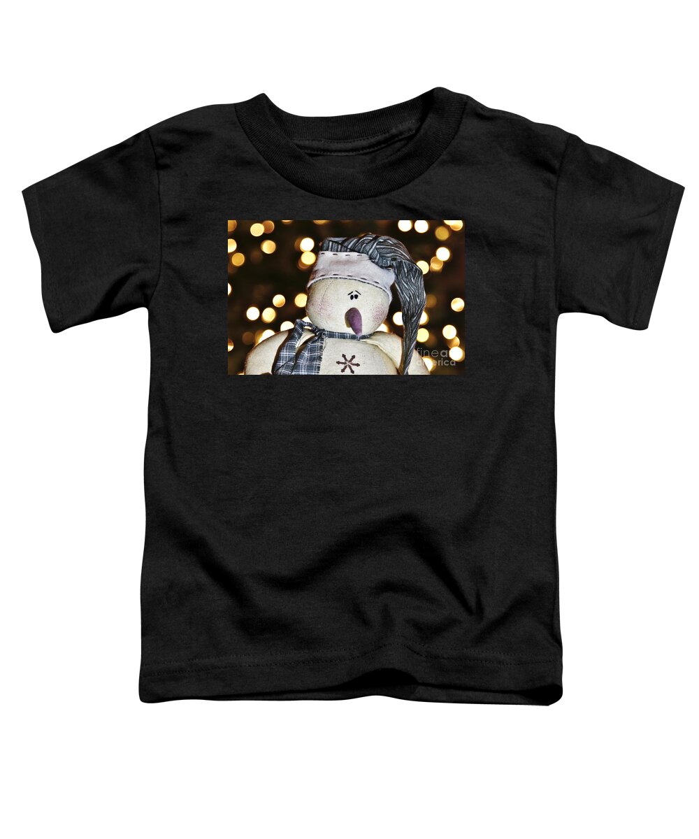 Maine Toddler T-Shirt featuring the photograph Bokeh Snowman by Karin Pinkham