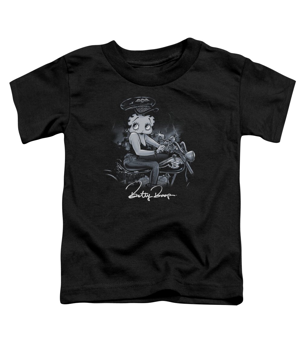 Betty Boop Toddler T-Shirt featuring the digital art Boop - Storm Rider by Brand A