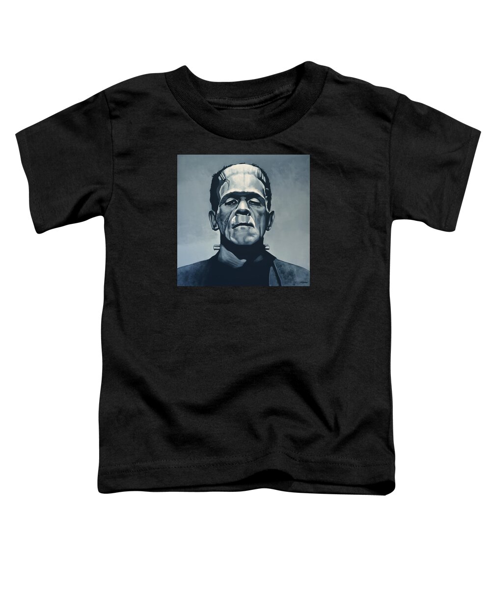 Frankenstein Toddler T-Shirt featuring the painting Boris Karloff as Frankenstein by Paul Meijering