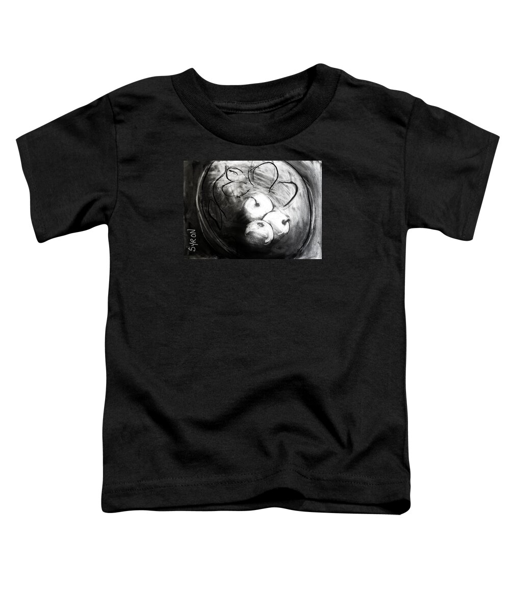 Fruit Toddler T-Shirt featuring the drawing Bowl by Helen Syron