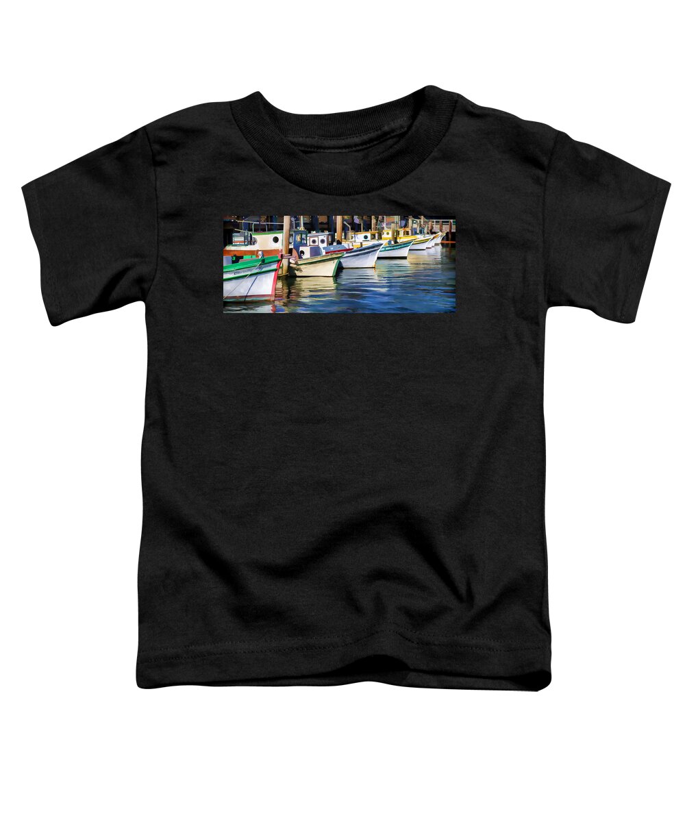 Fishing Boat Toddler T-Shirt featuring the photograph Bows Out by Scott Campbell