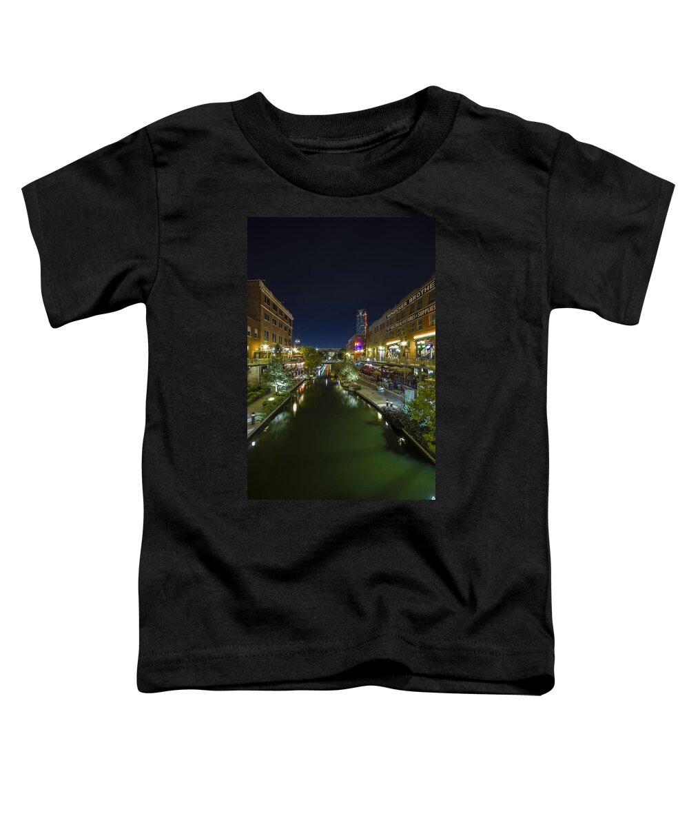 Oklahoma City Toddler T-Shirt featuring the photograph Bricktown Canal Vertical by Jonathan Davison