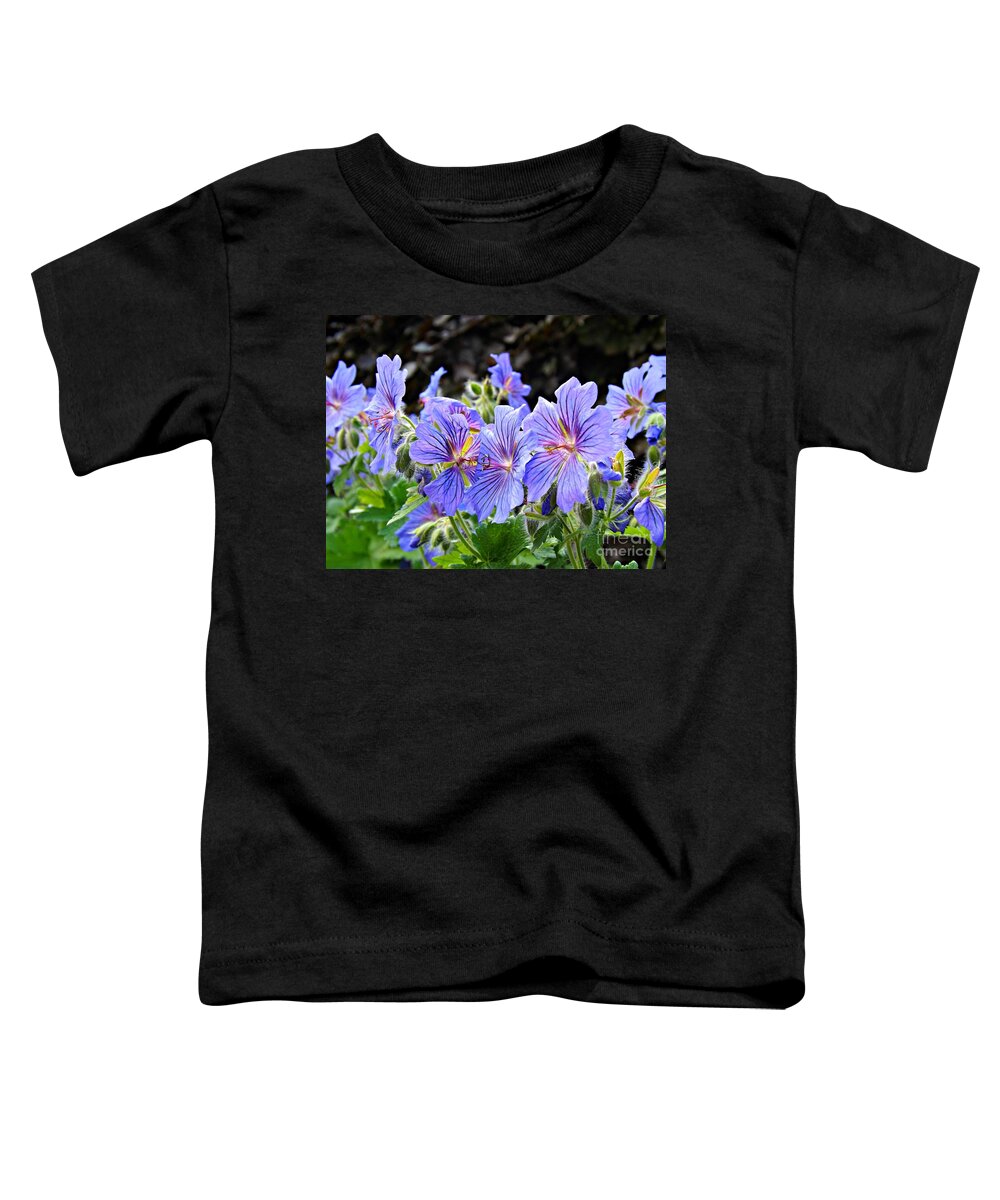 Geranium Toddler T-Shirt featuring the photograph Bunches by Clare Bevan