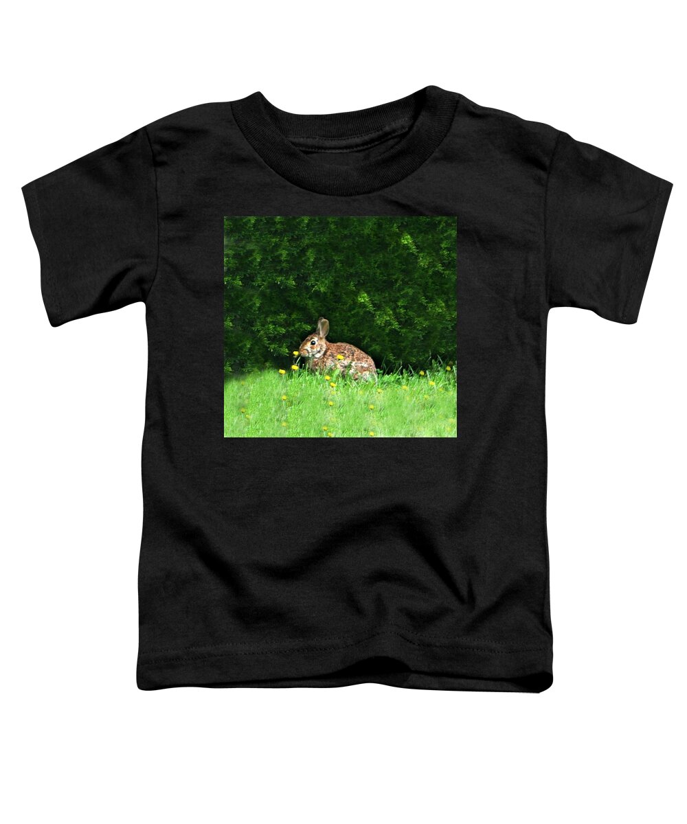 Bunny Toddler T-Shirt featuring the photograph Bunny Love by Barbara S Nickerson