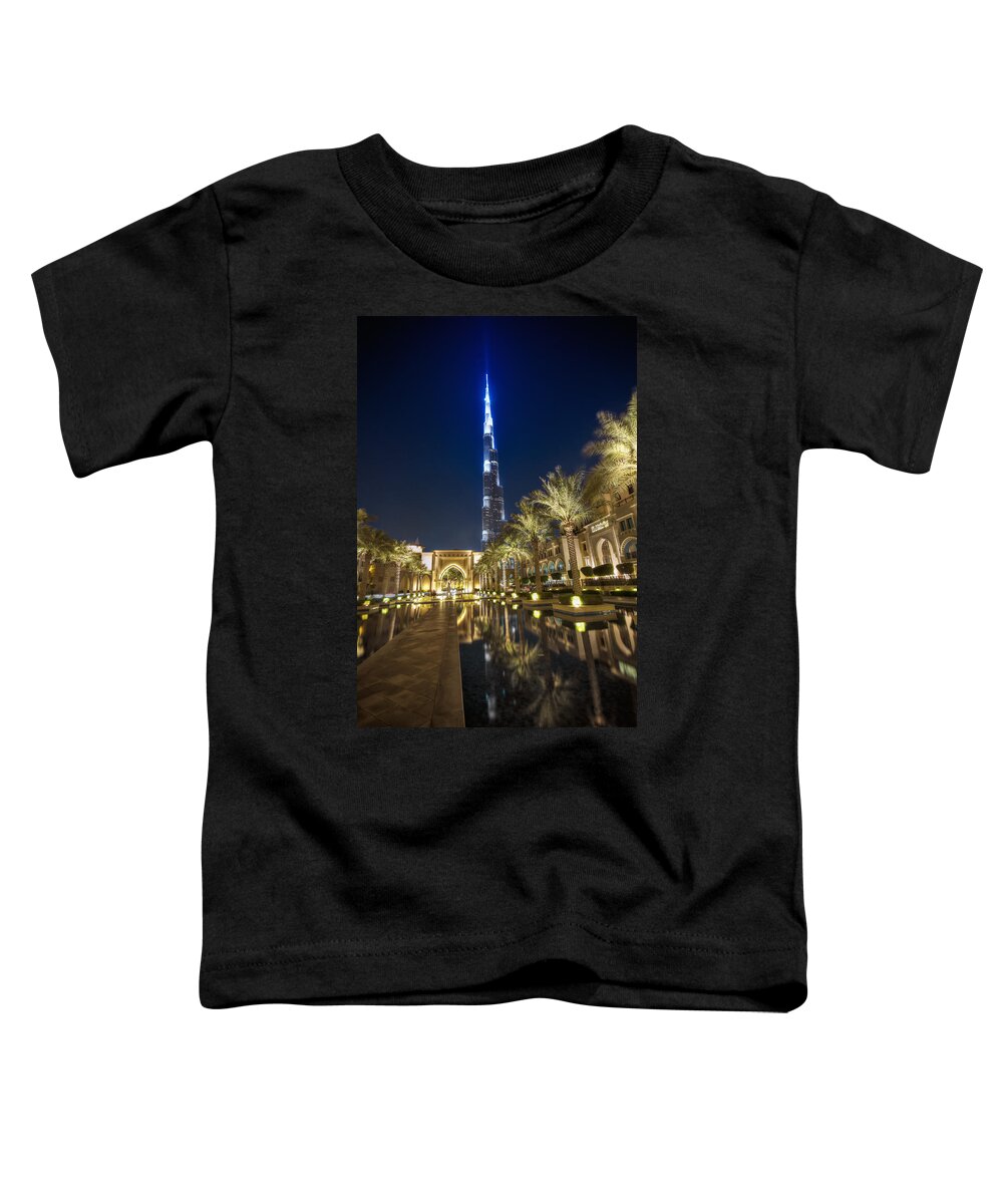 Asia Toddler T-Shirt featuring the photograph Burj Khalifa Swoard by John Swartz