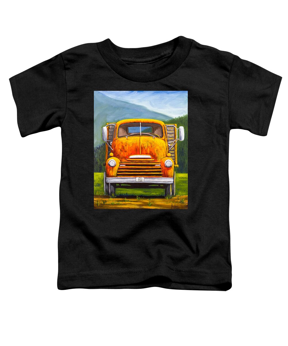 Cabover Truck Toddler T-Shirt featuring the painting Cabover Truck by Kevin Hughes