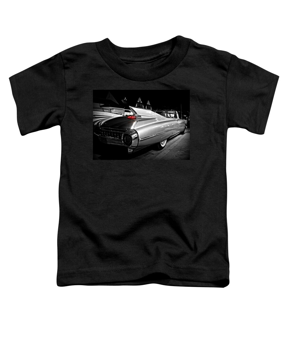 Cadillac Toddler T-Shirt featuring the photograph Cadillac Noir by Steve Natale
