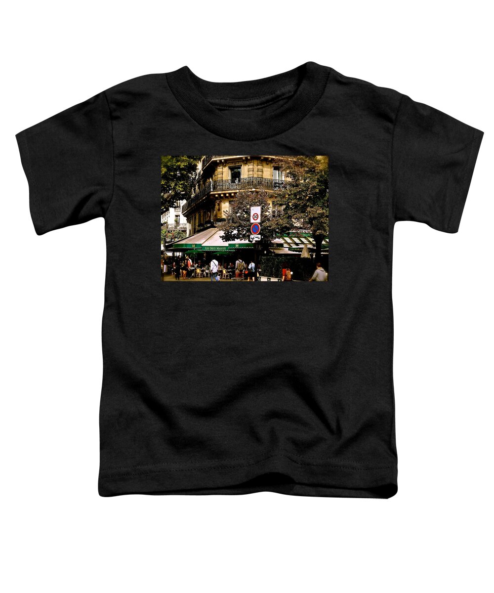 Cafe Deux Magots Toddler T-Shirt featuring the photograph Cafe Deux Magots by Ira Shander