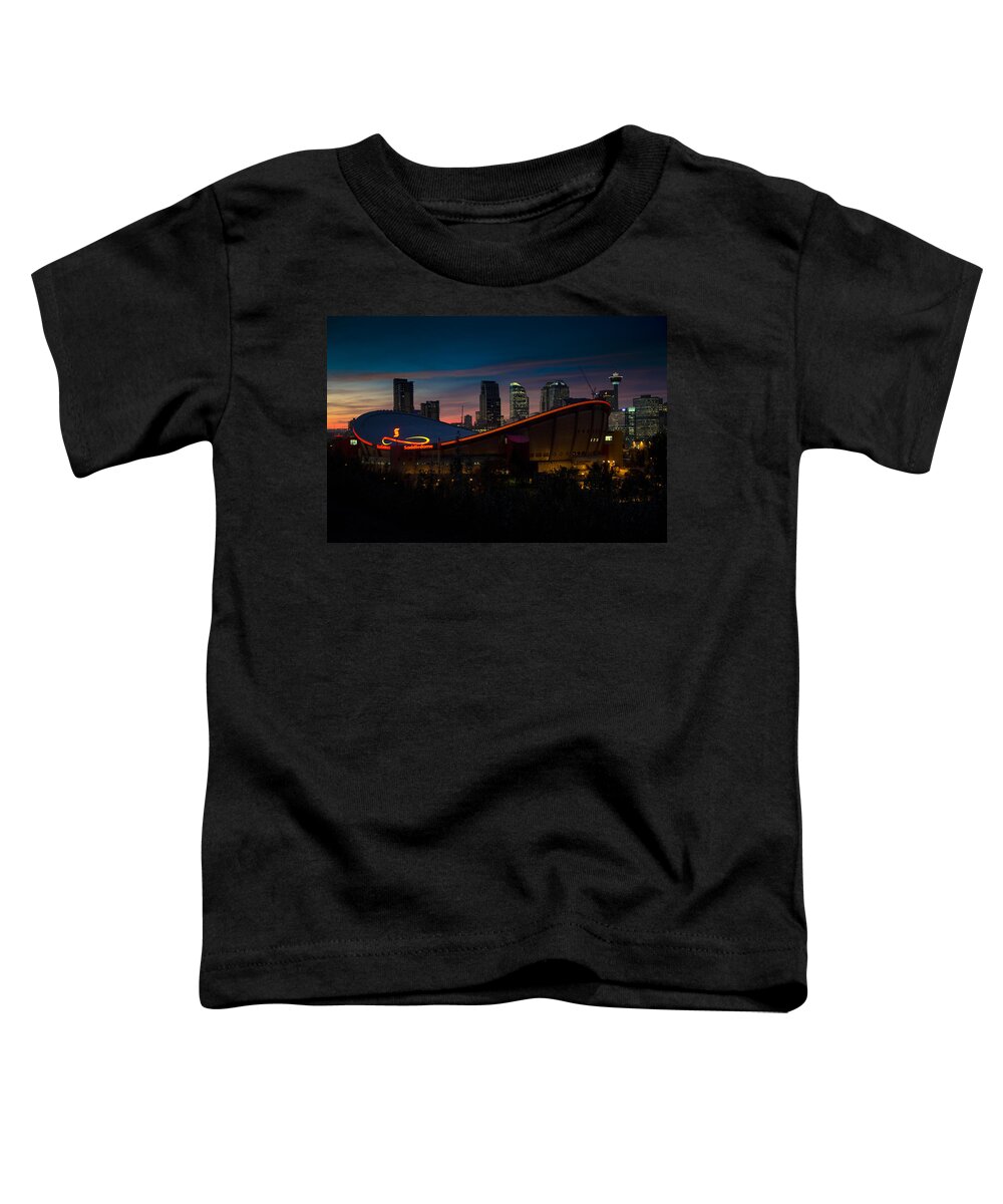 Calgary Toddler T-Shirt featuring the photograph Calgary at Night by Bill Cubitt