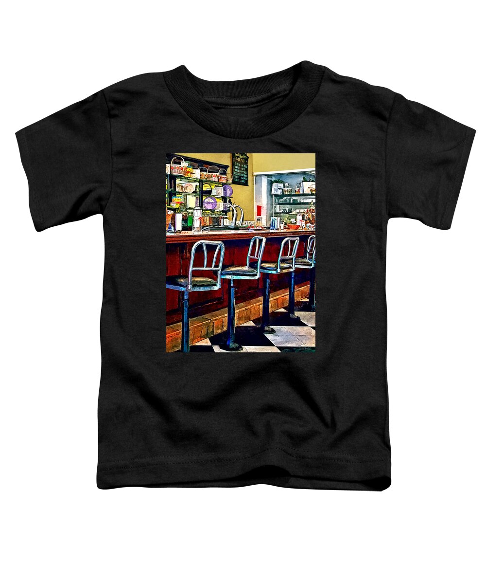 Candy Store Toddler T-Shirt featuring the photograph Candy Store With Soda Fountain by Susan Savad