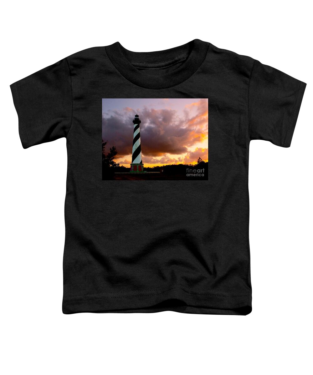 Lighthouse Toddler T-Shirt featuring the photograph Cape Hatteras Sunset by Nick Zelinsky Jr