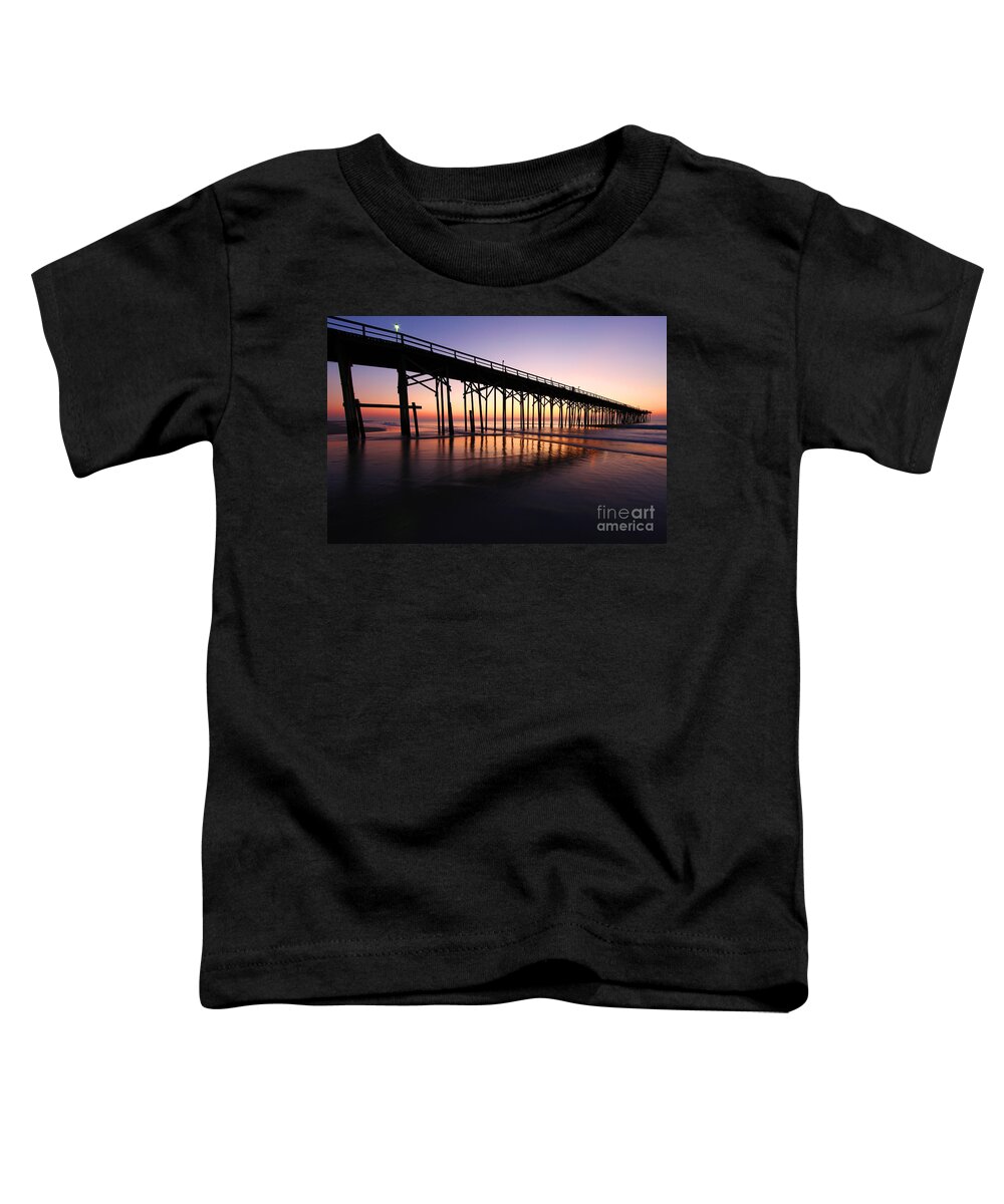 North Toddler T-Shirt featuring the photograph North Carolina Beach Pier - Sunrise by Wayne Moran