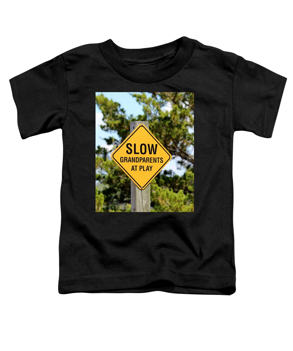 Grandparent Toddler T-Shirt featuring the photograph Caution Sign by Cynthia Guinn