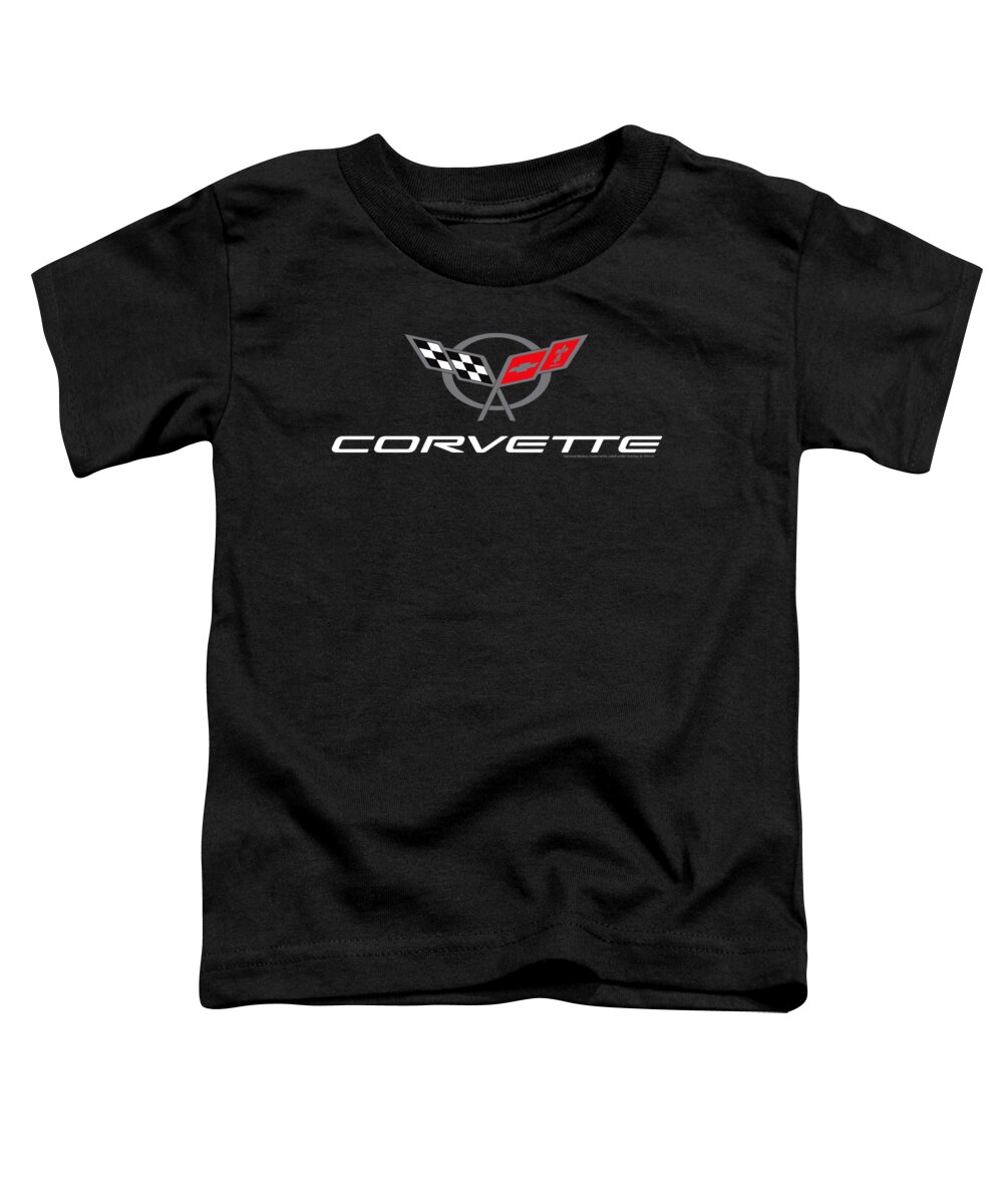  Toddler T-Shirt featuring the digital art Chevrolet - Corvette Modern Emblem by Brand A