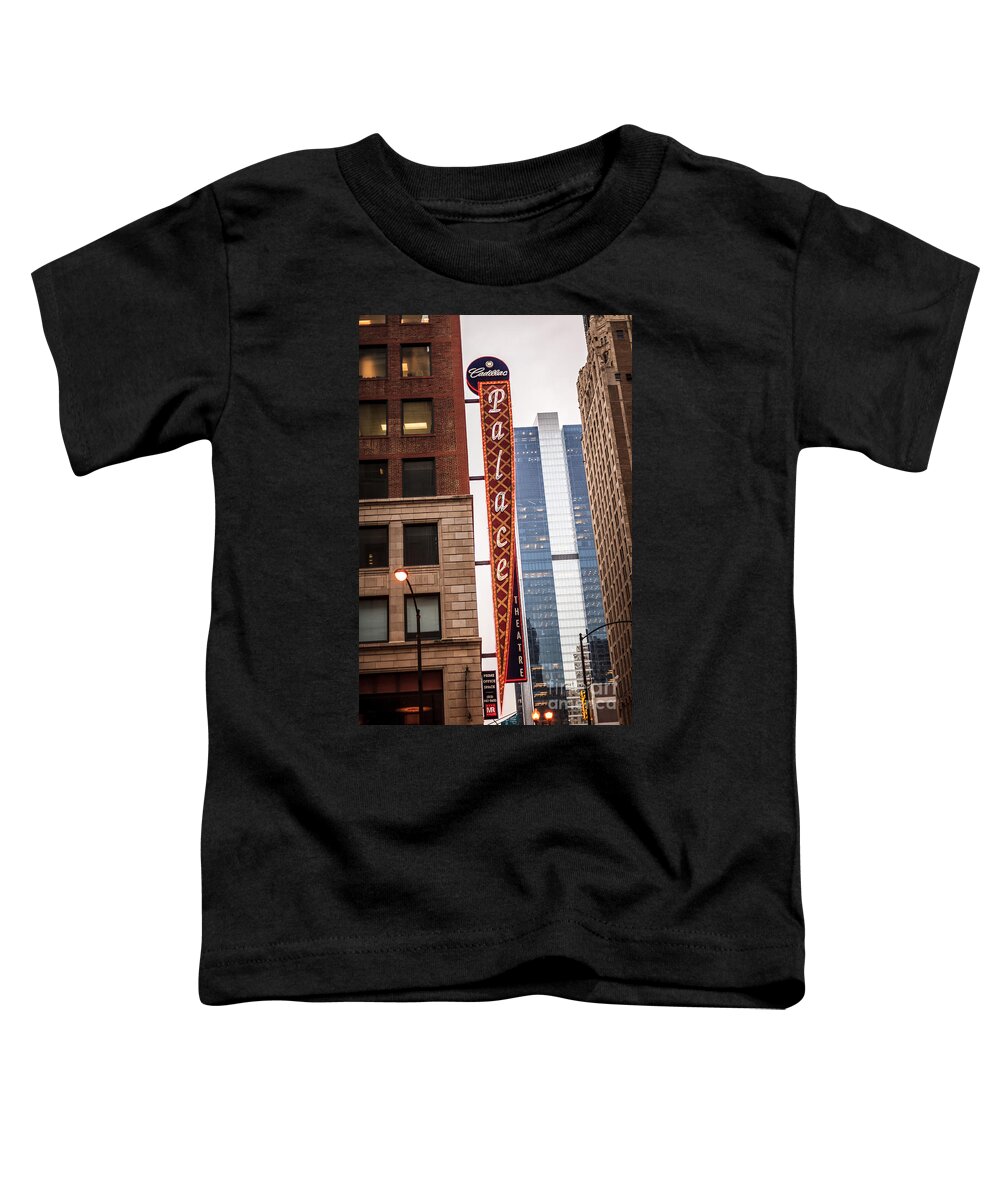 America Toddler T-Shirt featuring the photograph Chicago Cadillac Palace Theatre Sign by Paul Velgos
