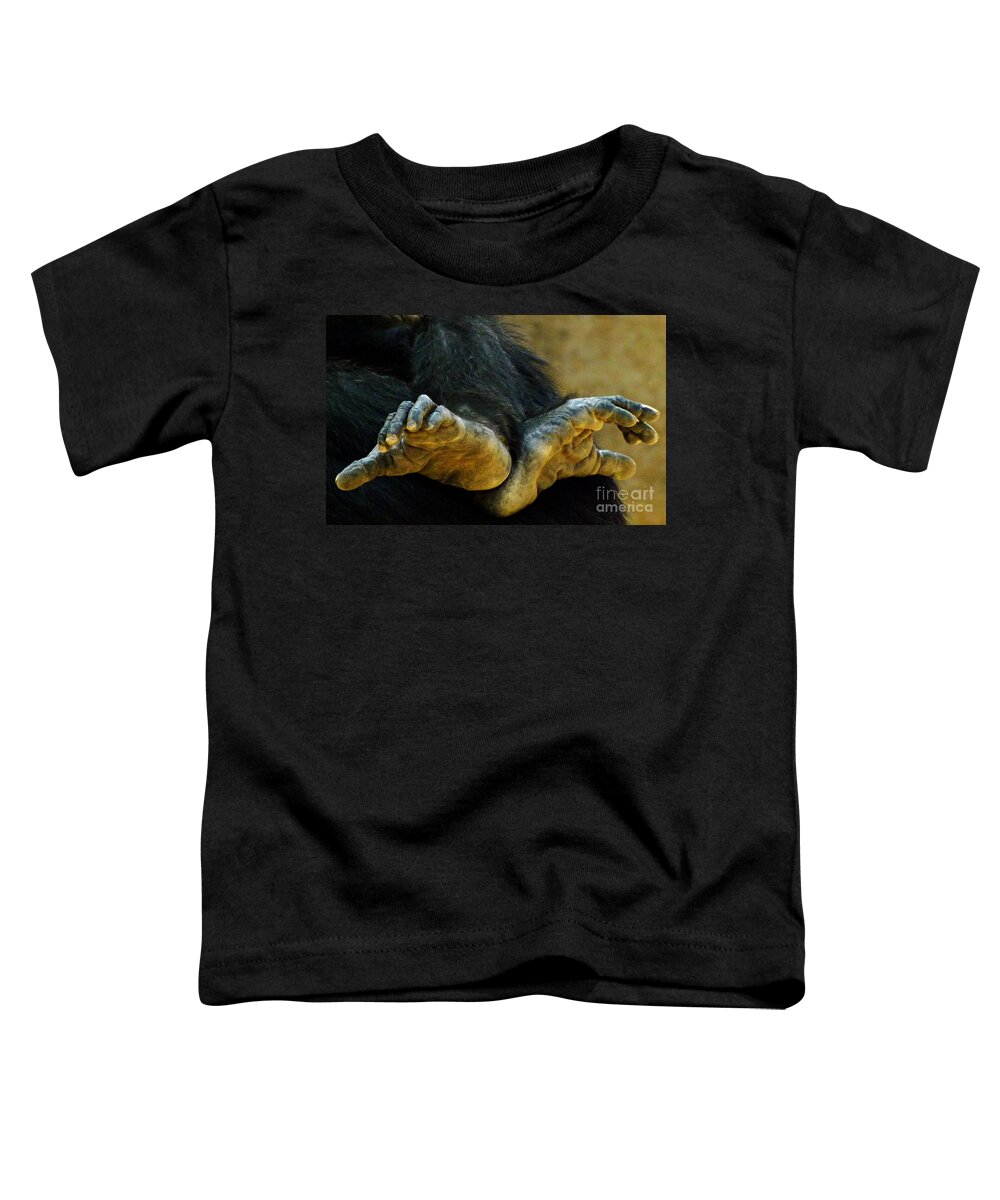 Chimpanzee Toddler T-Shirt featuring the photograph Chimpanzee Feet by Clare Bevan