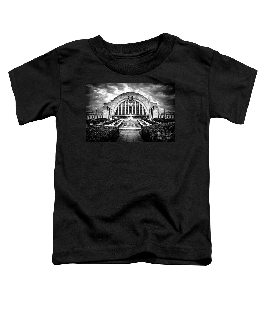 America Toddler T-Shirt featuring the photograph Cincinnati Museum Center Black and White Picture by Paul Velgos