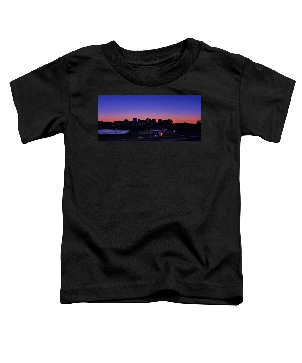 Skyline Toddler T-Shirt featuring the photograph City At The Edge Of Night by Metro DC Photography