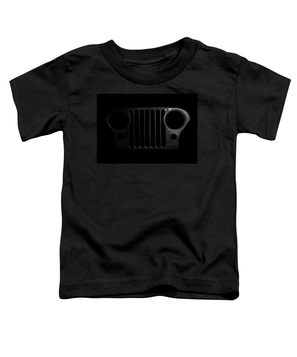 Jeep Toddler T-Shirt featuring the photograph CJ Grille- Fade to Black by Luke Moore
