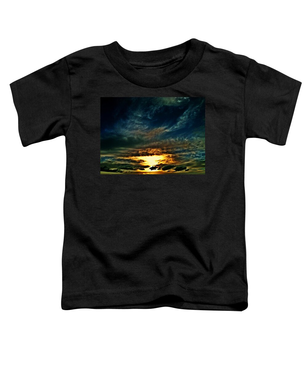 Sky Toddler T-Shirt featuring the photograph Collapsing Sunset by Chris Dunn