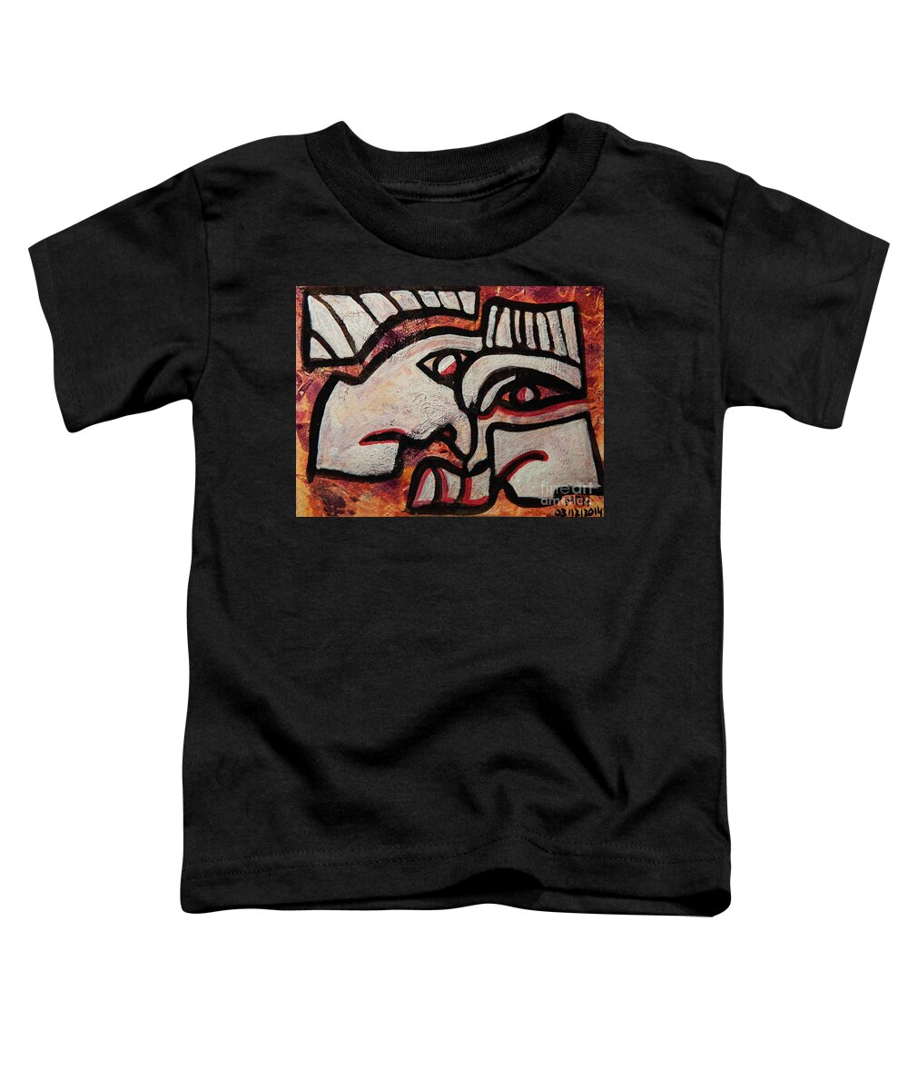 Collision Toddler T-Shirt featuring the painting Collision Course by Mimulux Patricia No