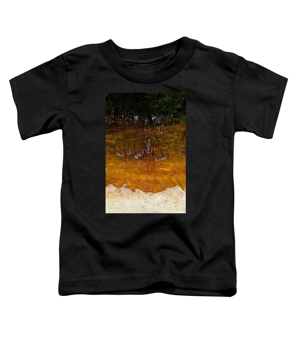 Abstract Toddler T-Shirt featuring the photograph Colorful river shore reflection by Ulrich Kunst And Bettina Scheidulin